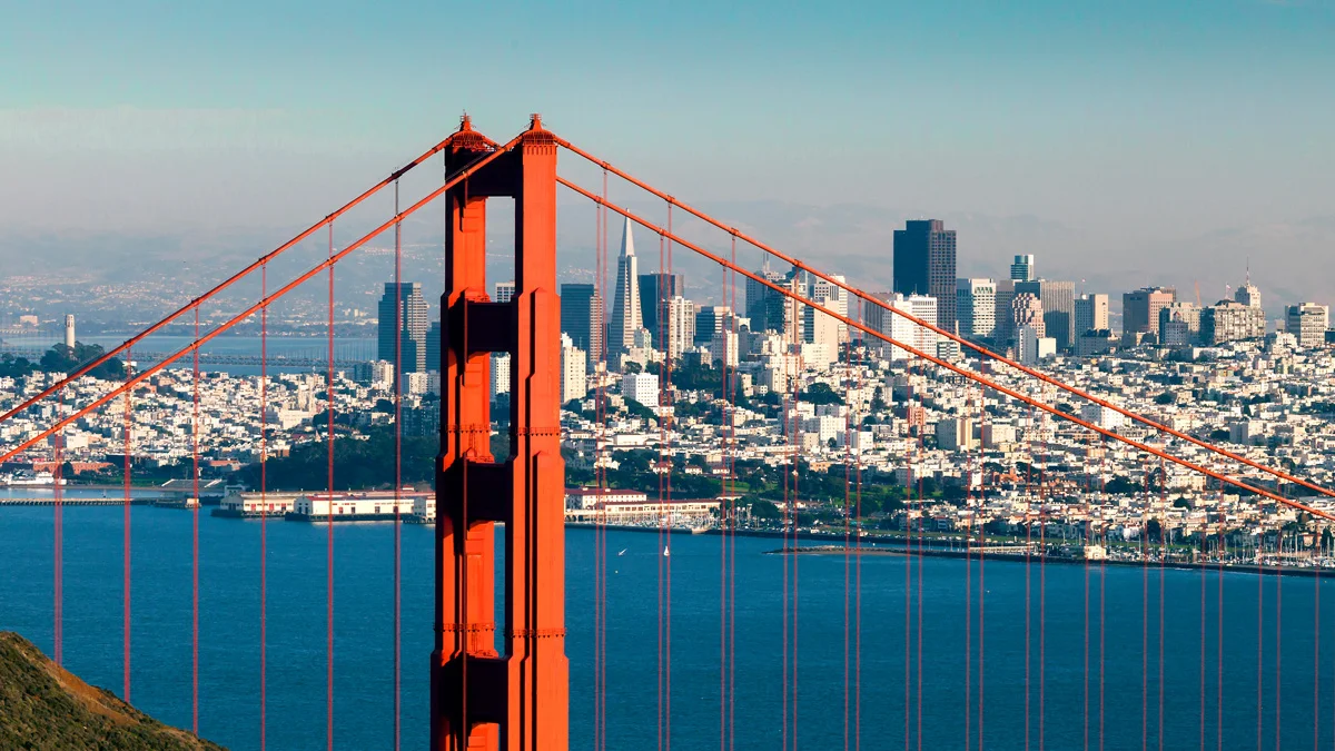 San Francisco with the Golden Gate bridge