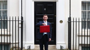 The Chancellor Of The Exchequer Jeremy Hunt leaves 11 Downing Street on March 6, 2024