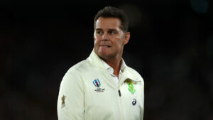 Rassie Erasmus, Head Coach of South Africa looks on prior to the Rugby World Cup 2019 Final between England and South Africa